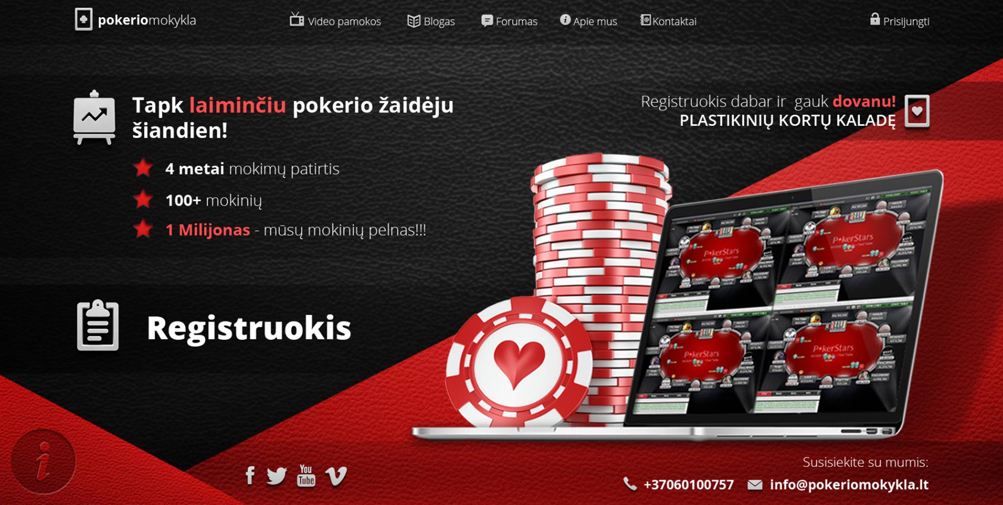 pokerio mokykla